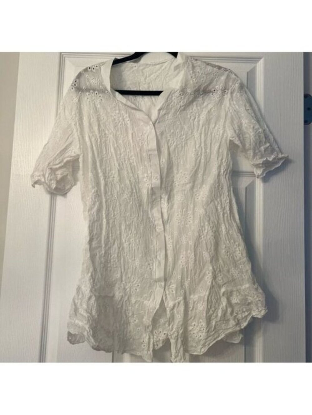 Shein White Eyelet Cover Up